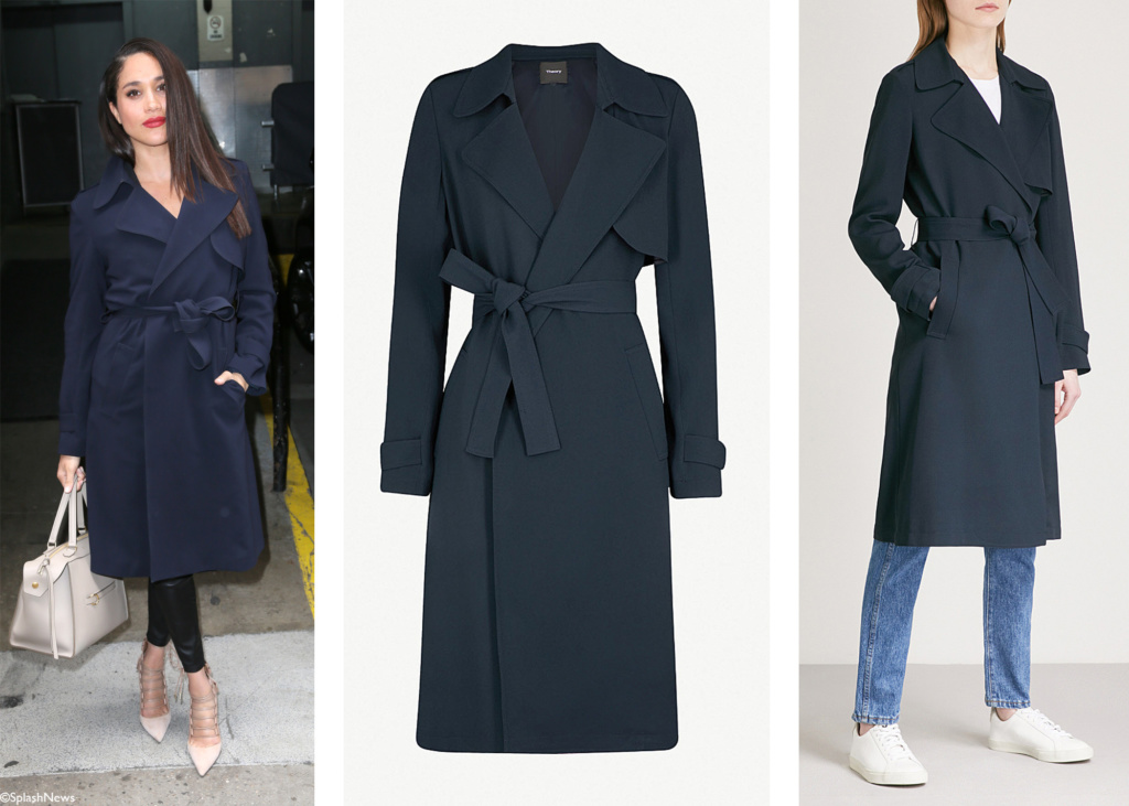 Meghan S Coats Trench, Theory Oaklane Trench Coat Blue