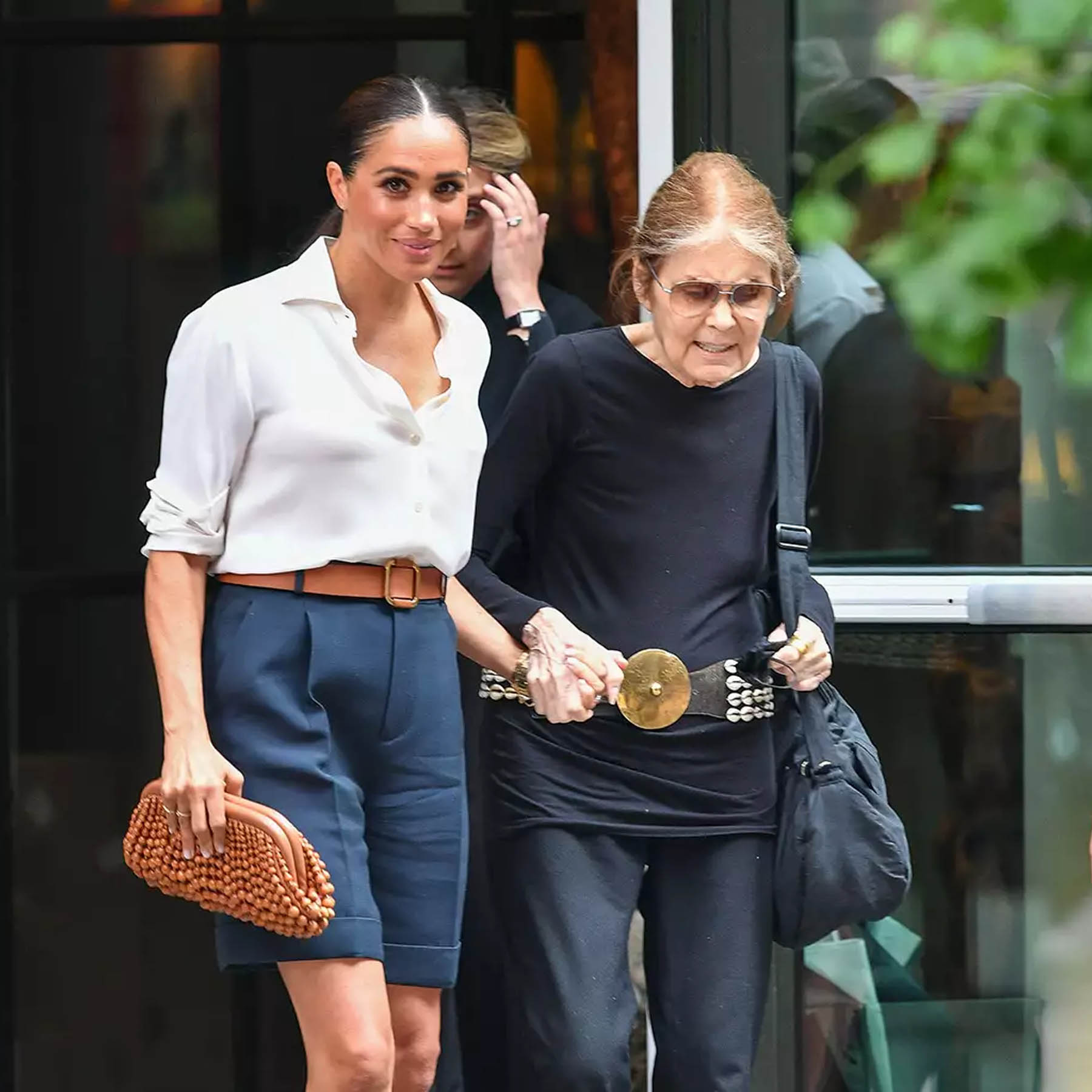 Meghan in a Summer Chic Look for Lunch with Gloria Steinem