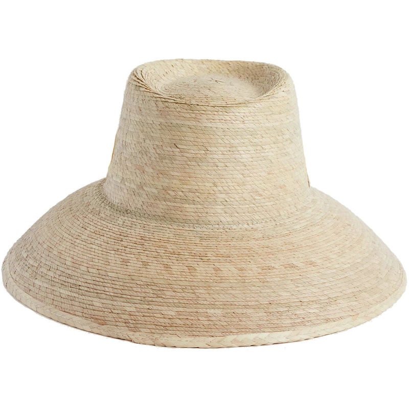 Beige woven straw hat with a wide brim and round crown, perfect for sunny days
