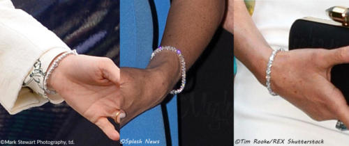 Dianas diamond tennis bracelet sidebyside